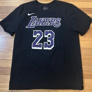 Sz XL 23" Chest NIKE Men's LA Lakers LeBron James  #23 T-Shirt Tee Black XL P4